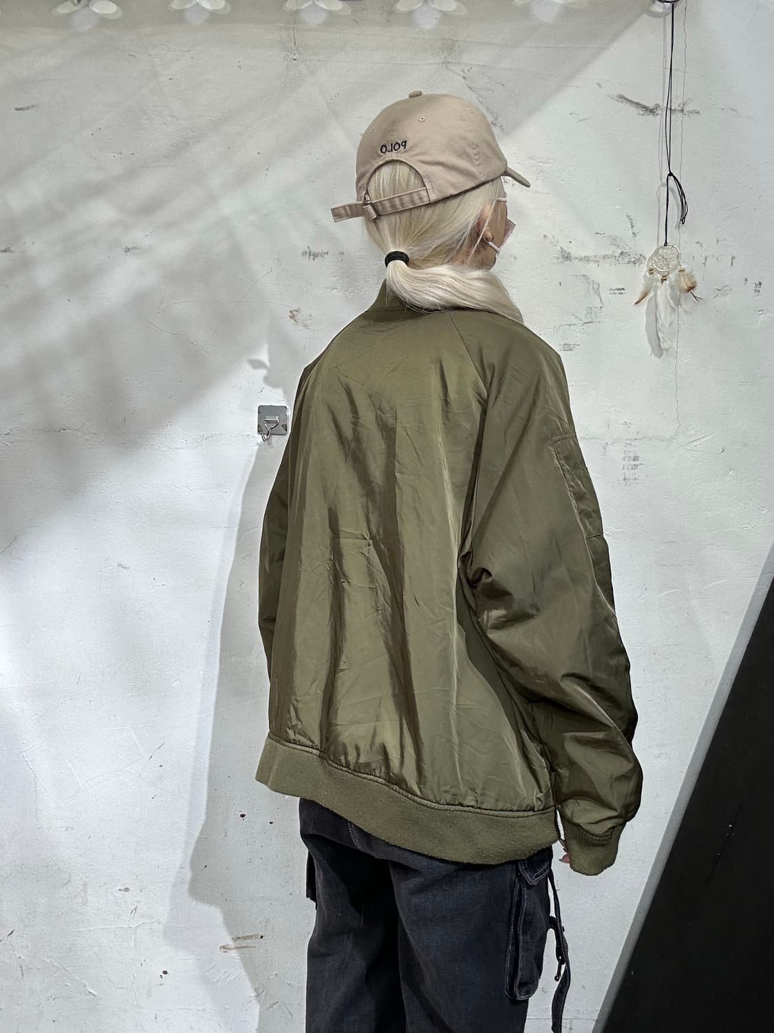 일본 빈티지 블랙 카키 양면 자수 스카잔 ma-1 마원 자켓 상품이미지3