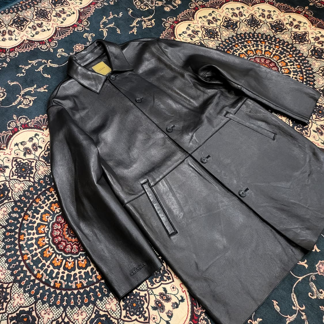 CRENCIA 레더 롱 자켓 (100) 상품이미지3