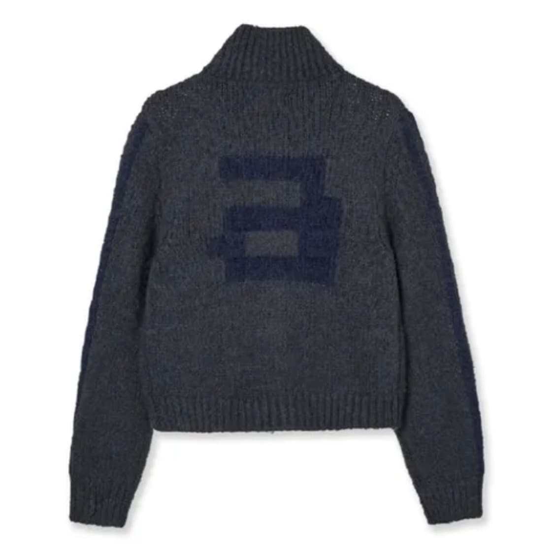 aeae HALF NECK KNIT ZIP-UP [CHARCOAL] 상품이미지1