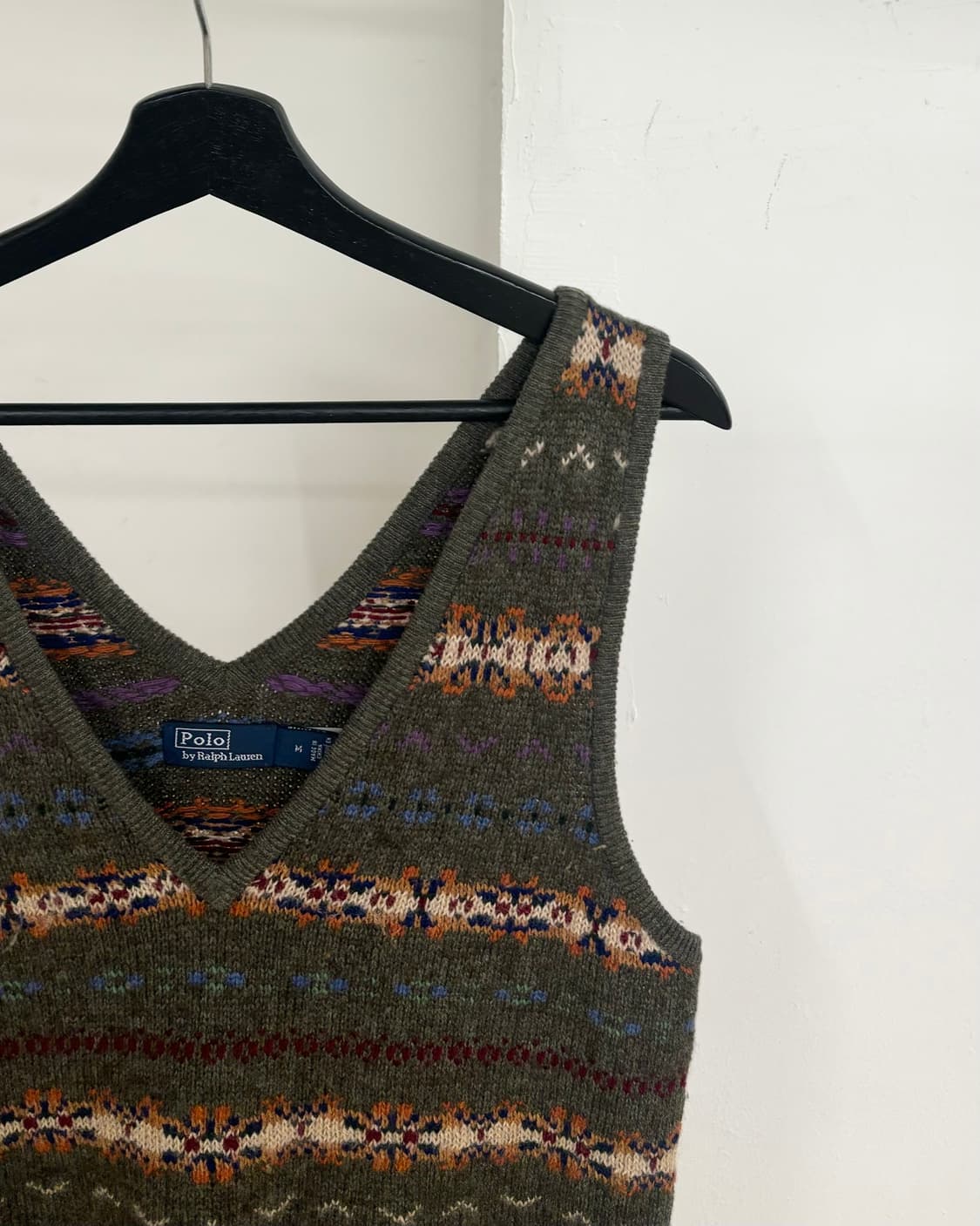 폴로 랄프로렌 카키 페어 아일 스웨터 베스트 상품이미지4