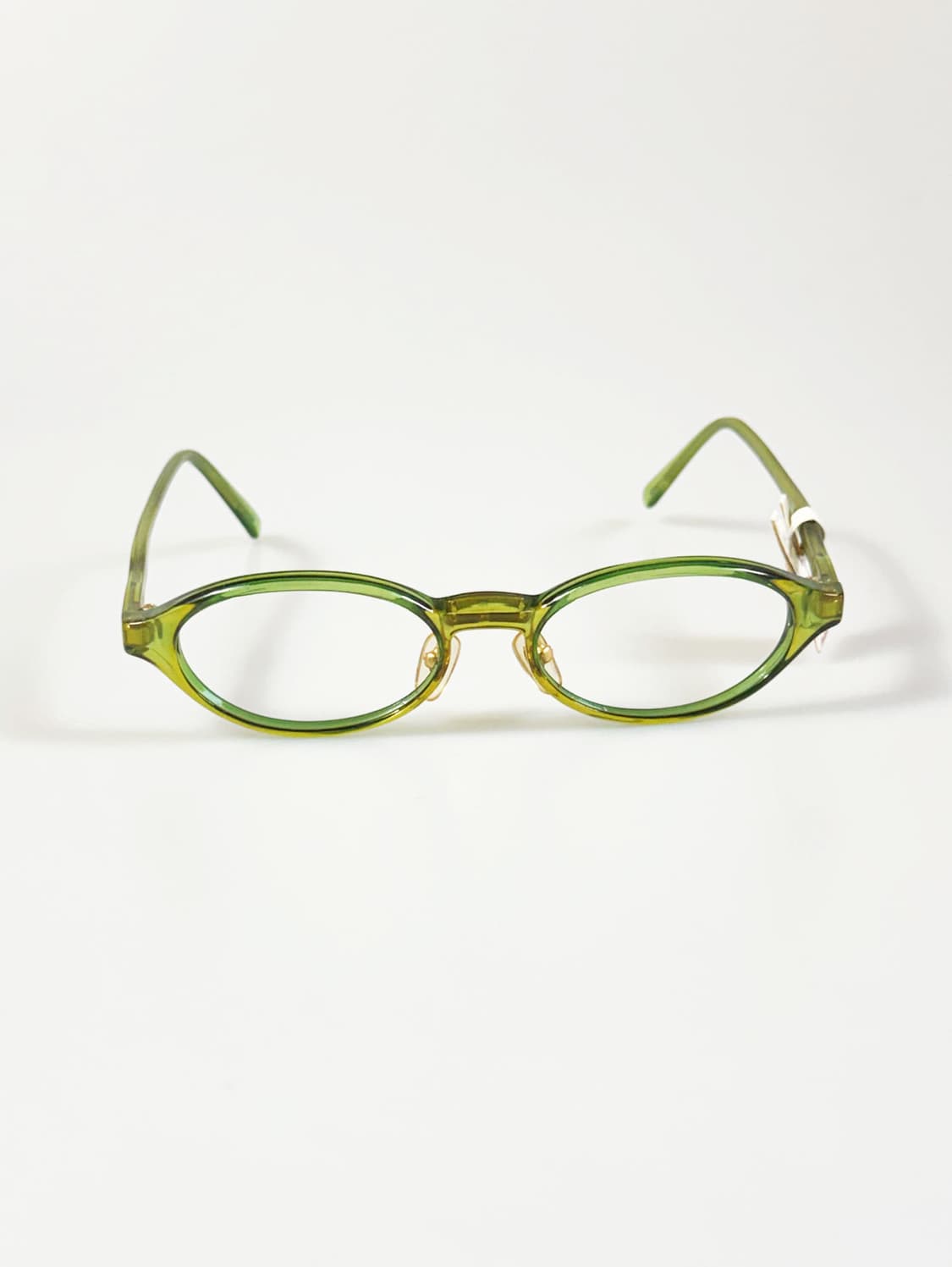 90s FREESIA 그린 오벌 반투명 뿔테 빈티지 안경 상품이미지2