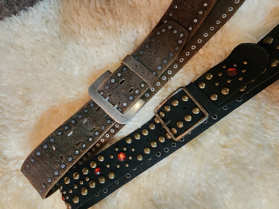 빈티지 남녀공용 스웨이드 통가죽 벨트 상품이미지3