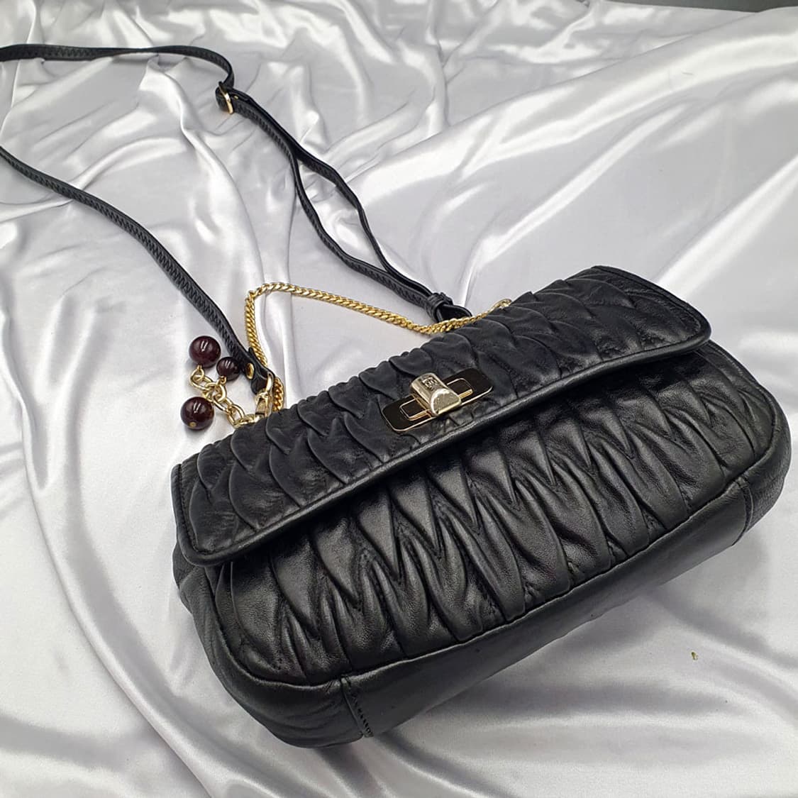 닥스 체인장식 가죽 숄더백 크로스백 중고 가방 은피아노 상품이미지6