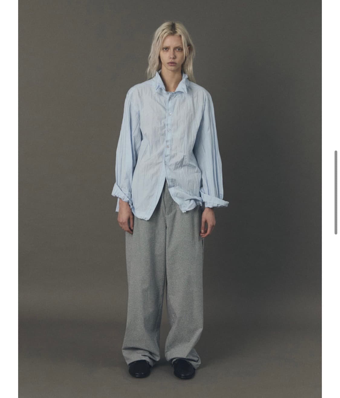 [새상품,L] 26ss yiyae 이예 와이어 셔츠 라이트블루 상품이미지2