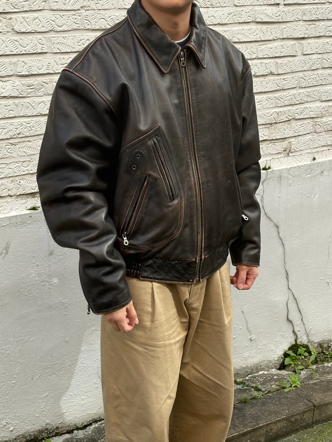 할리 데이비슨 Motorcycle 가죽자켓 다크브라운 상품이미지3