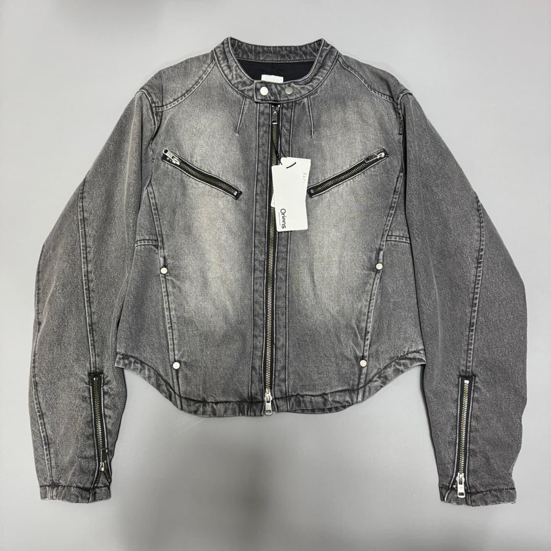 Oriens by 저널스탠다드 차콜컬러 워시드 데님 라이더스 자켓 상품이미지7