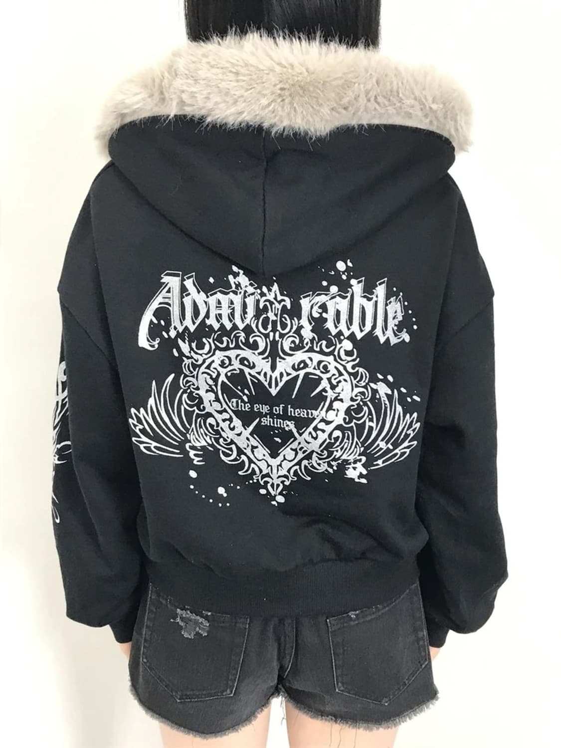 RAD FOUR REAL Fur Hood Zip Hoodie 상품이미지1