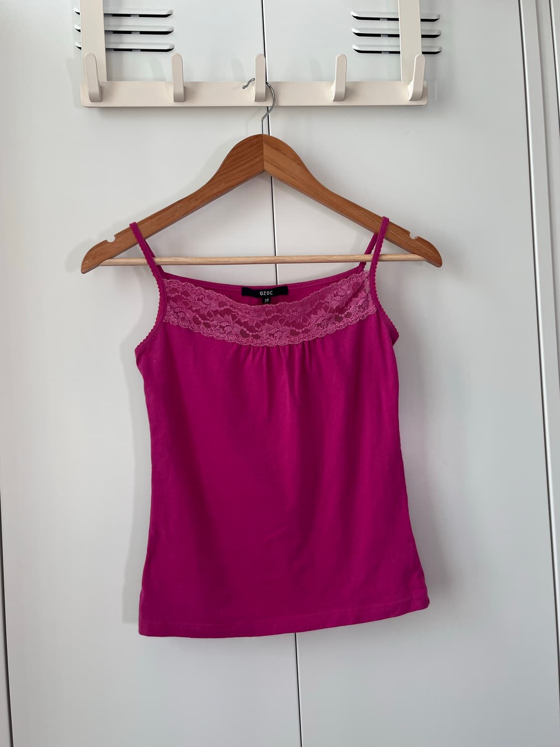 Ozoc 하구미 핫핑크 레이스 슬리브리스 상품이미지4