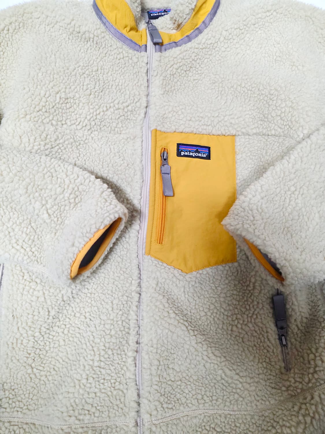 파타고니아 귀한 머스타드 배색 딥파일 레트로X 후리스 자켓 XL 실측M 상품이미지3