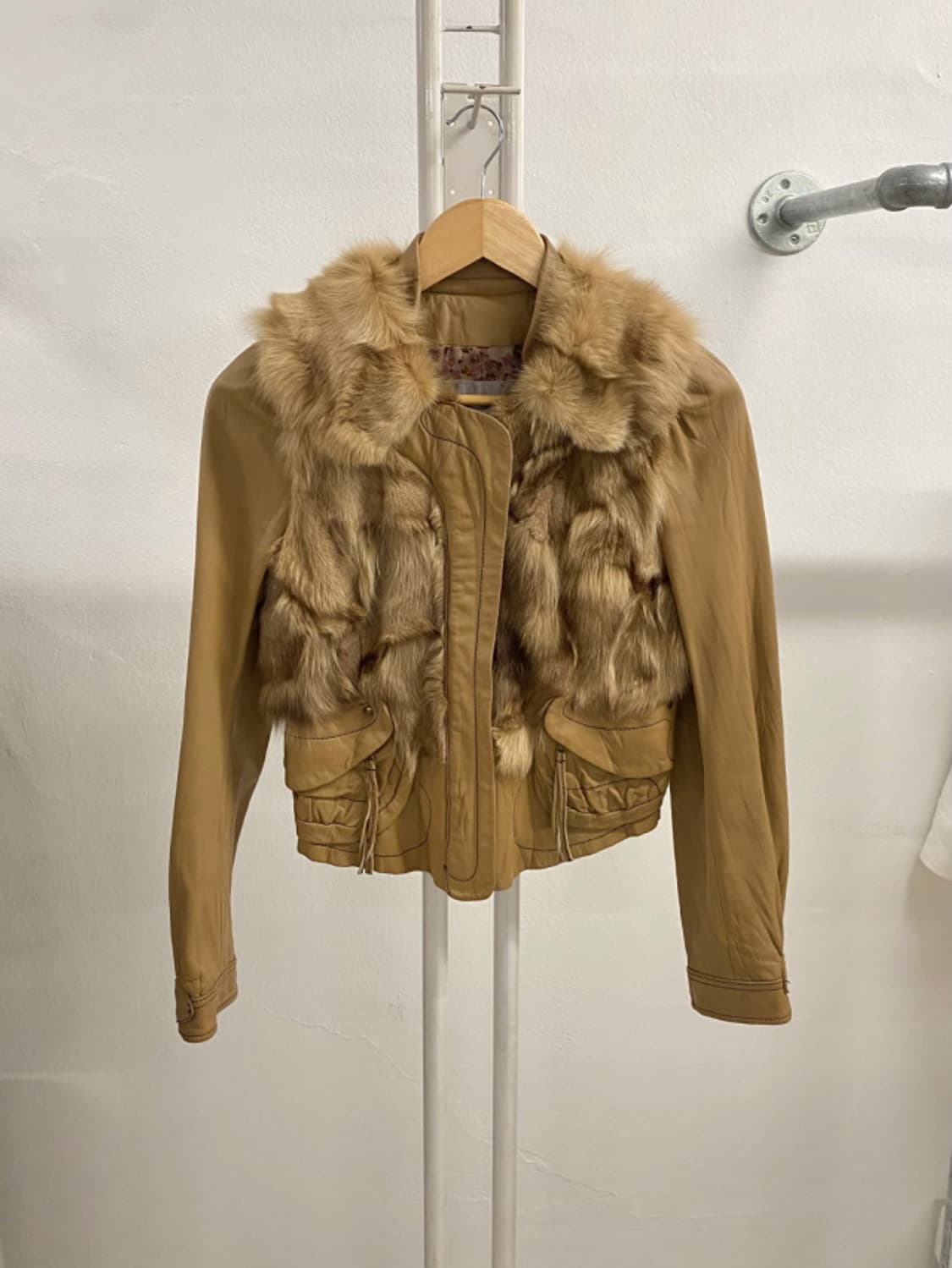 VTG leather grizzly fur Jacket 퍼 레더 자켓 상품이미지3