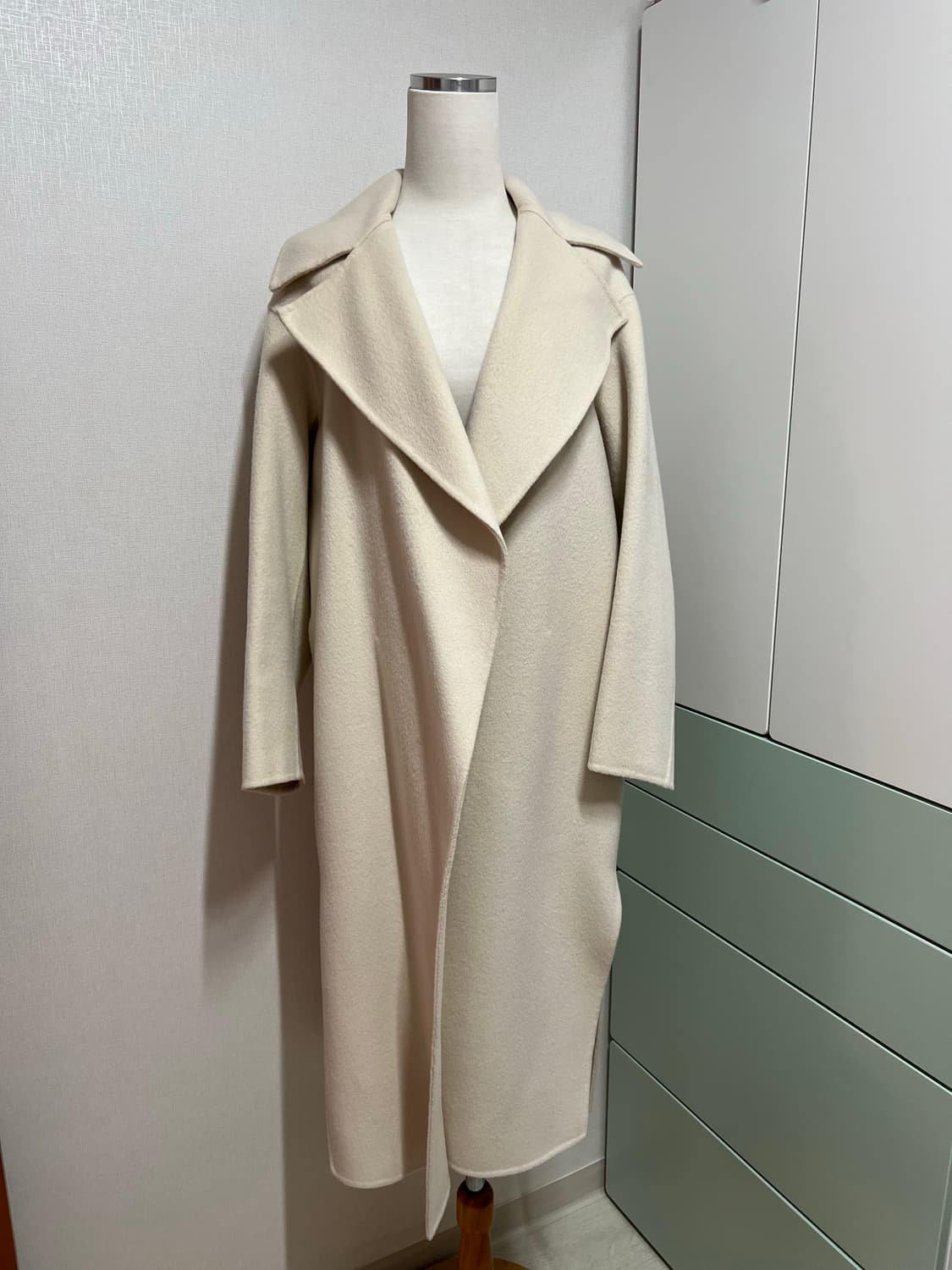 TIME 핸드메이드 아이보리 롱 코트 상품이미지1