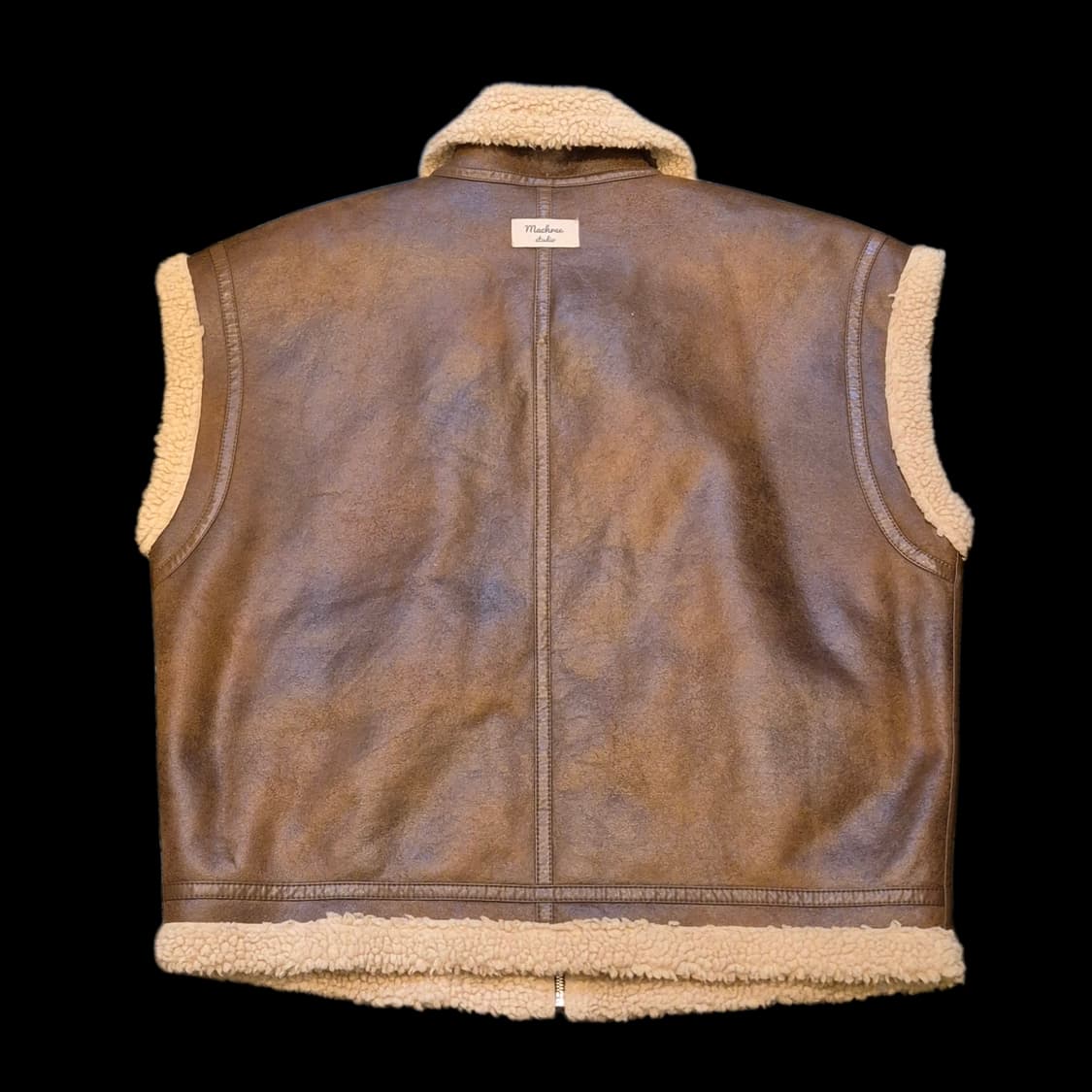 FREE(착샷잇음) 브라운 무스탕 조끼자켓 상품이미지2