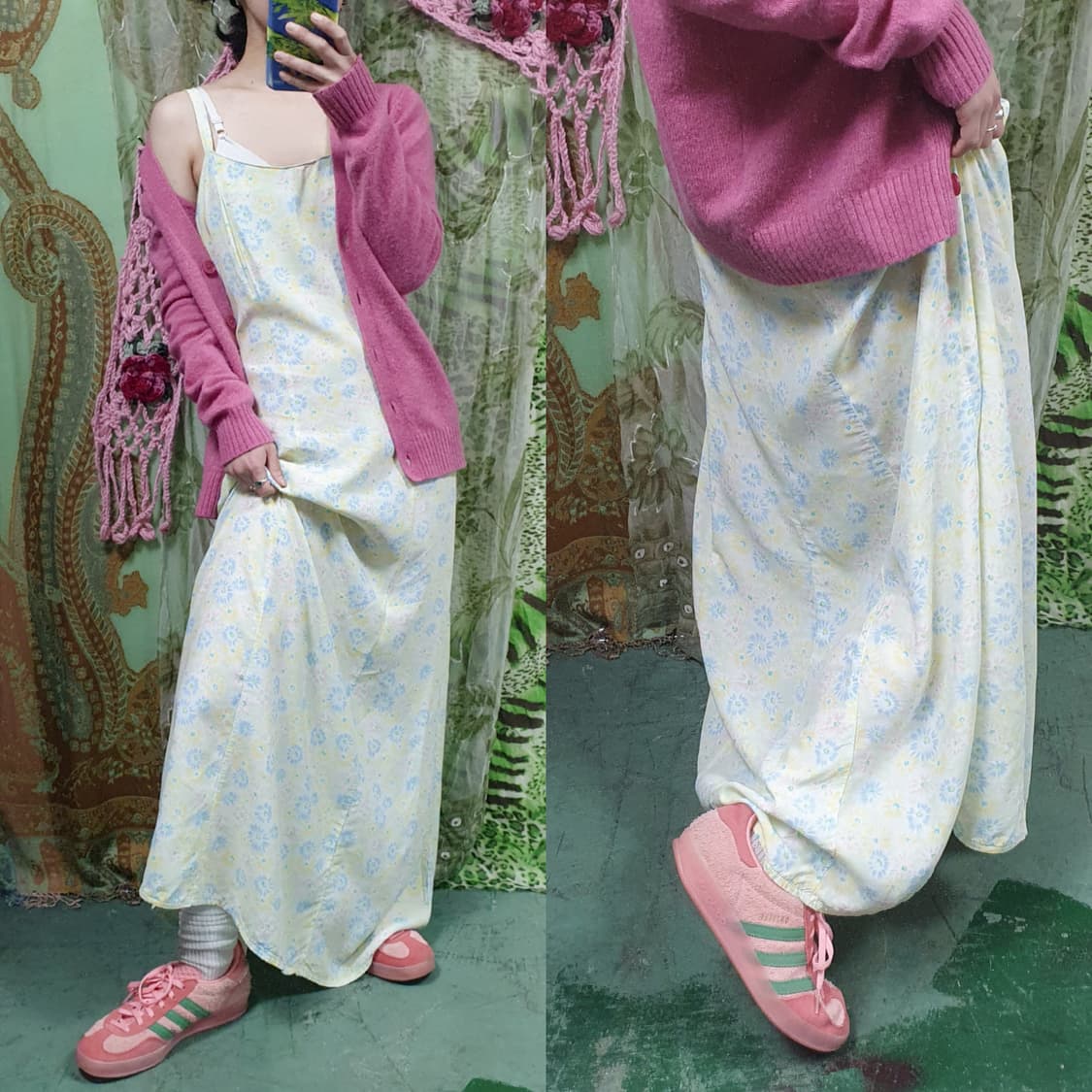 베네통 플로럴 맥시 롱 끈 원피스 상품이미지5