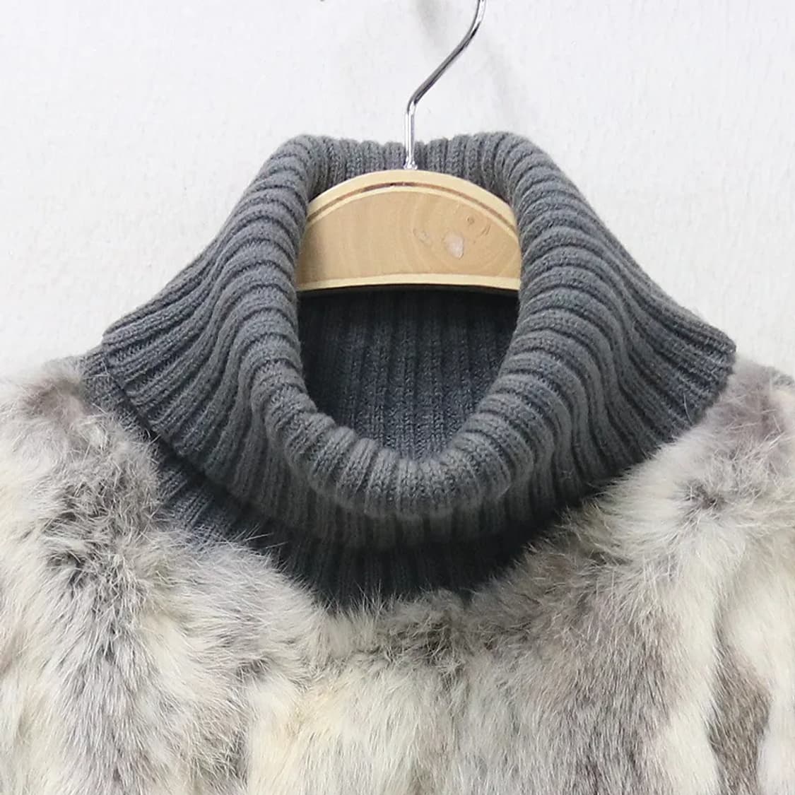 PANACEA RABBIT FUR 터틀넥 반팔 울 니트 63222 상품이미지5