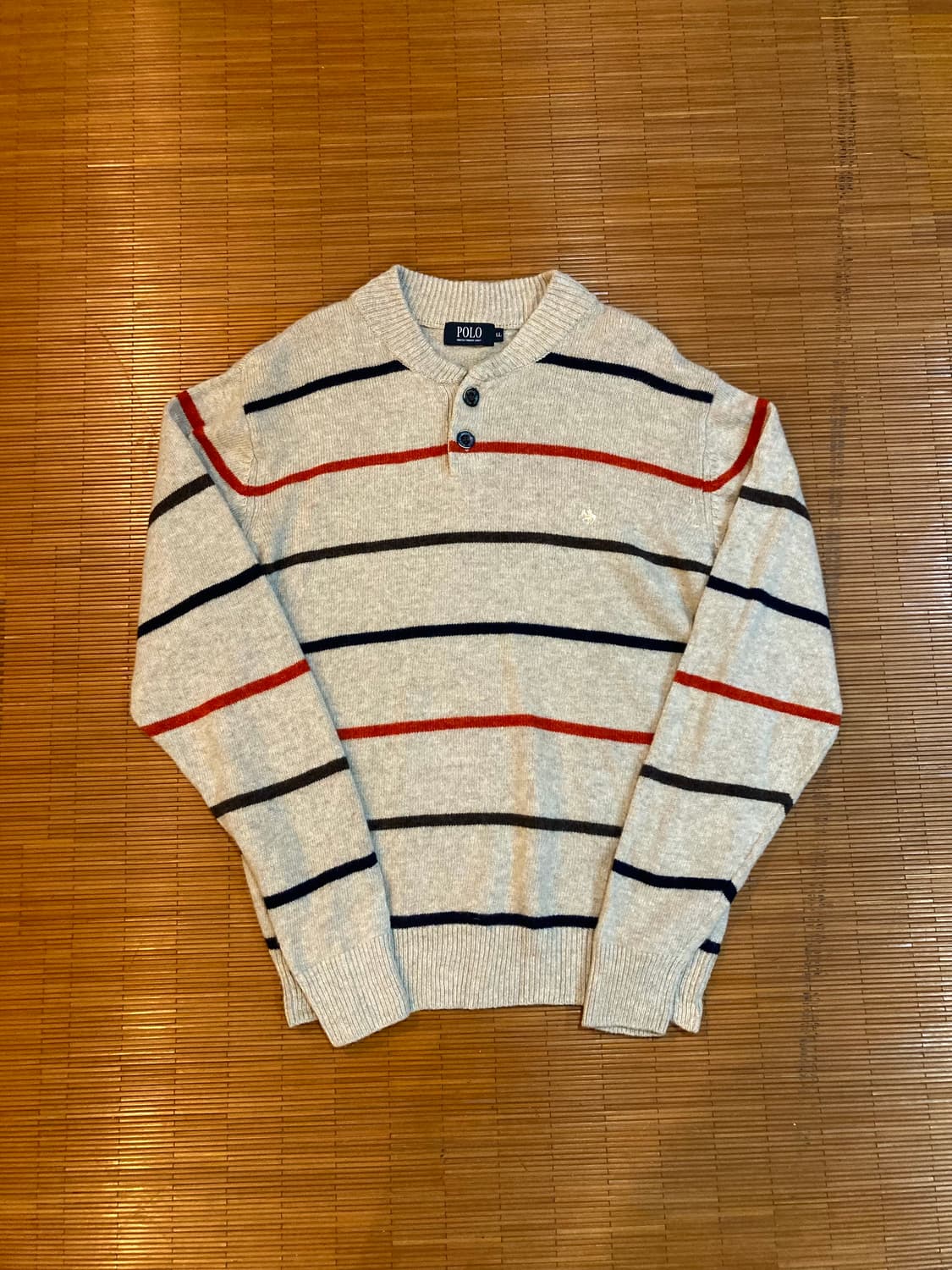 90‘s 스트라이프 헨리넥 니트 상품이미지1