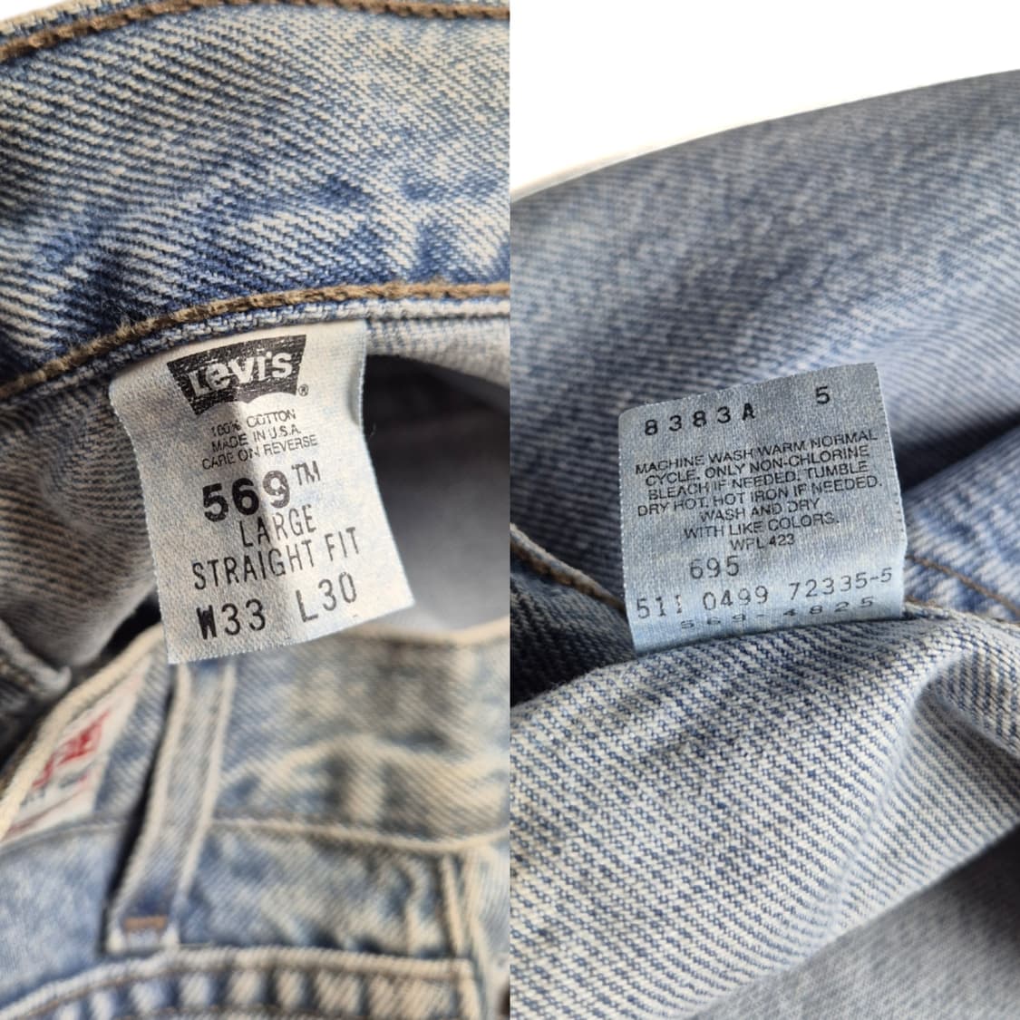 [33x30] 리바이스 90s 569 dry goods 데님팬츠 USA 상품이미지9