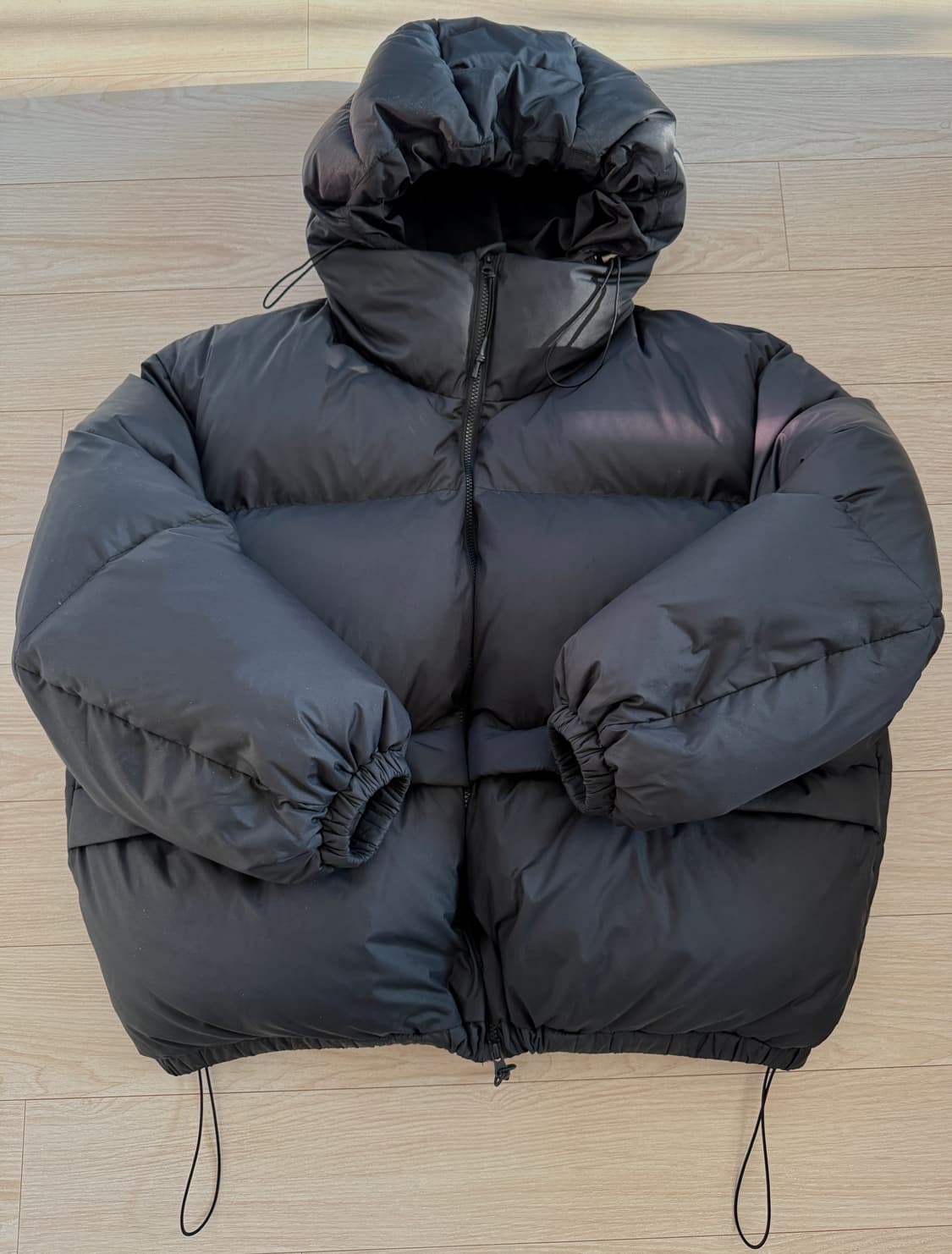 (M)집시 블랙 오버사이즈 헤비 구스 다운 패딩 검정 패딩 상품이미지3