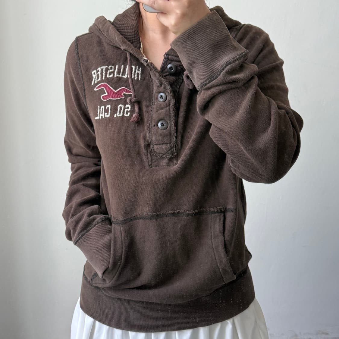 [M] 홀리스터 브라운 후드티 상품이미지1