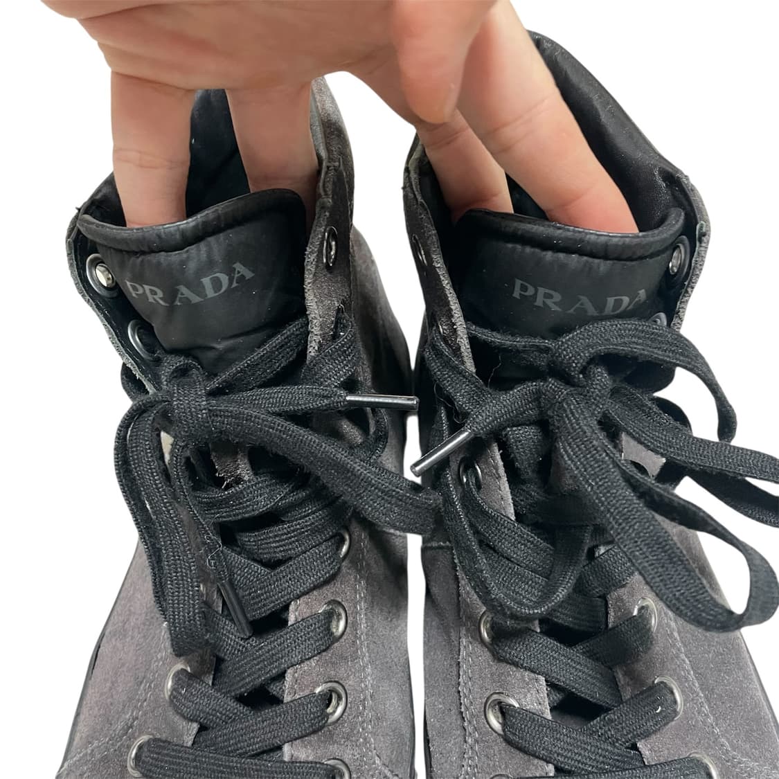 270~275) 프라다 스웨이드 나일론 하이탑 스니커즈 상품이미지4