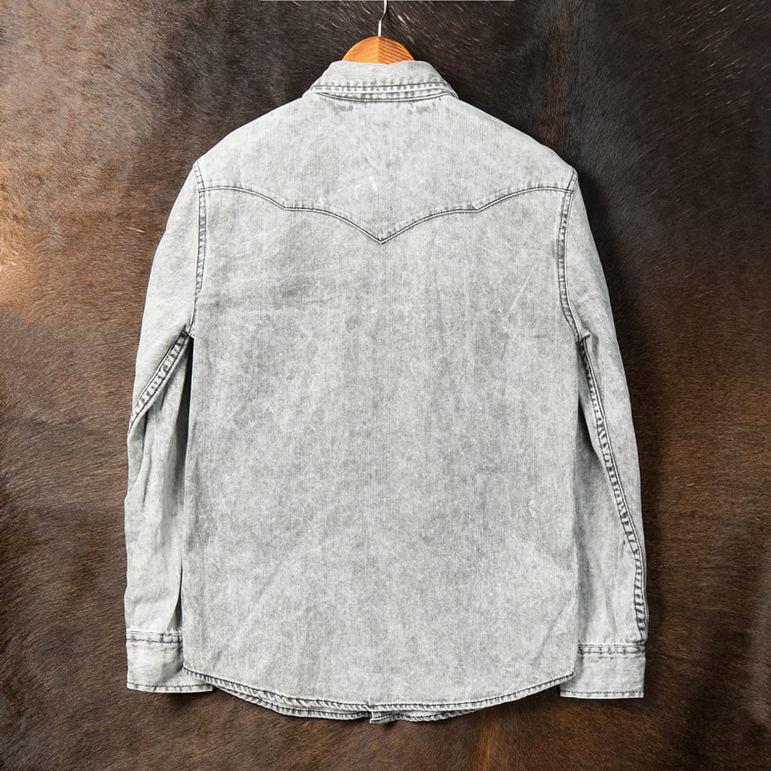 [S] 타미힐피거 웨스턴 데님 셔츠 워시드 그레이  상품이미지2