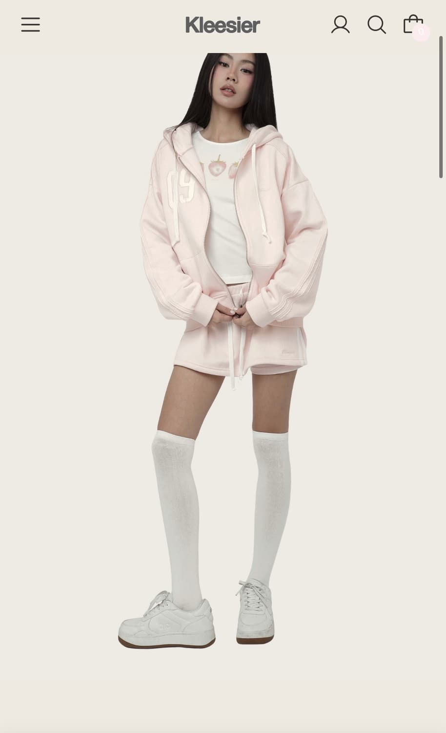 클리시 09 넘버링 후드 핑크 상품이미지2