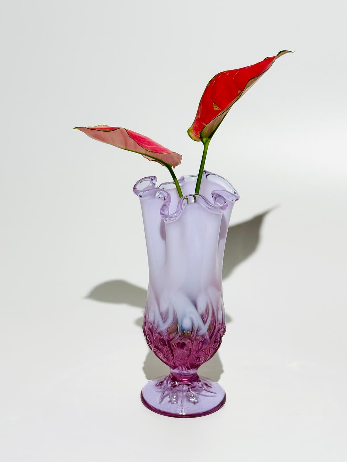 미국 빈티지 펜톤 아트글라스 핑크 오팔레센트 유리 화병 상품이미지9