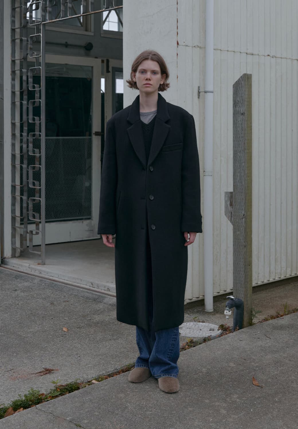 포저 울 싱글 맥시코트(블랙) 상품이미지1