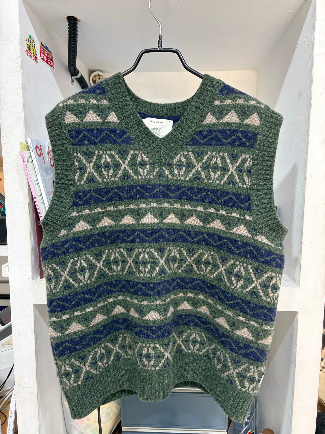 헨리코튼 노르딕 니트 베스트 카키 95사이즈 상품이미지1