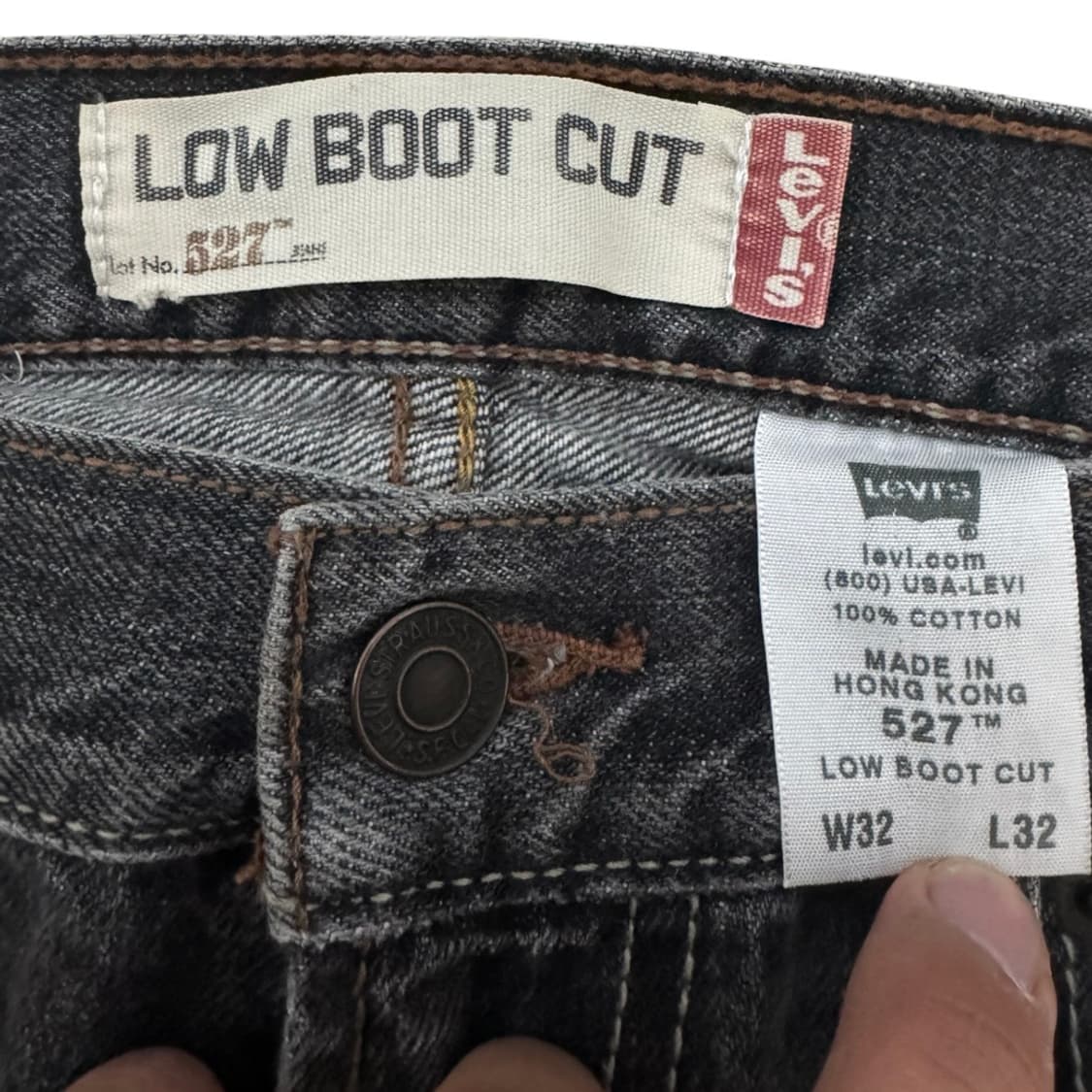 리바이스 527 플레어 흑청 로우부츠컷 데님팬츠 상품이미지5
