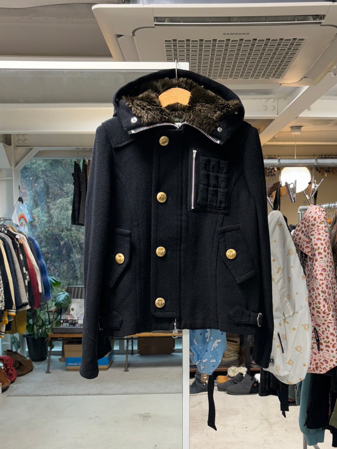 스나오 쿠와하라 울 후드자켓 상품이미지1