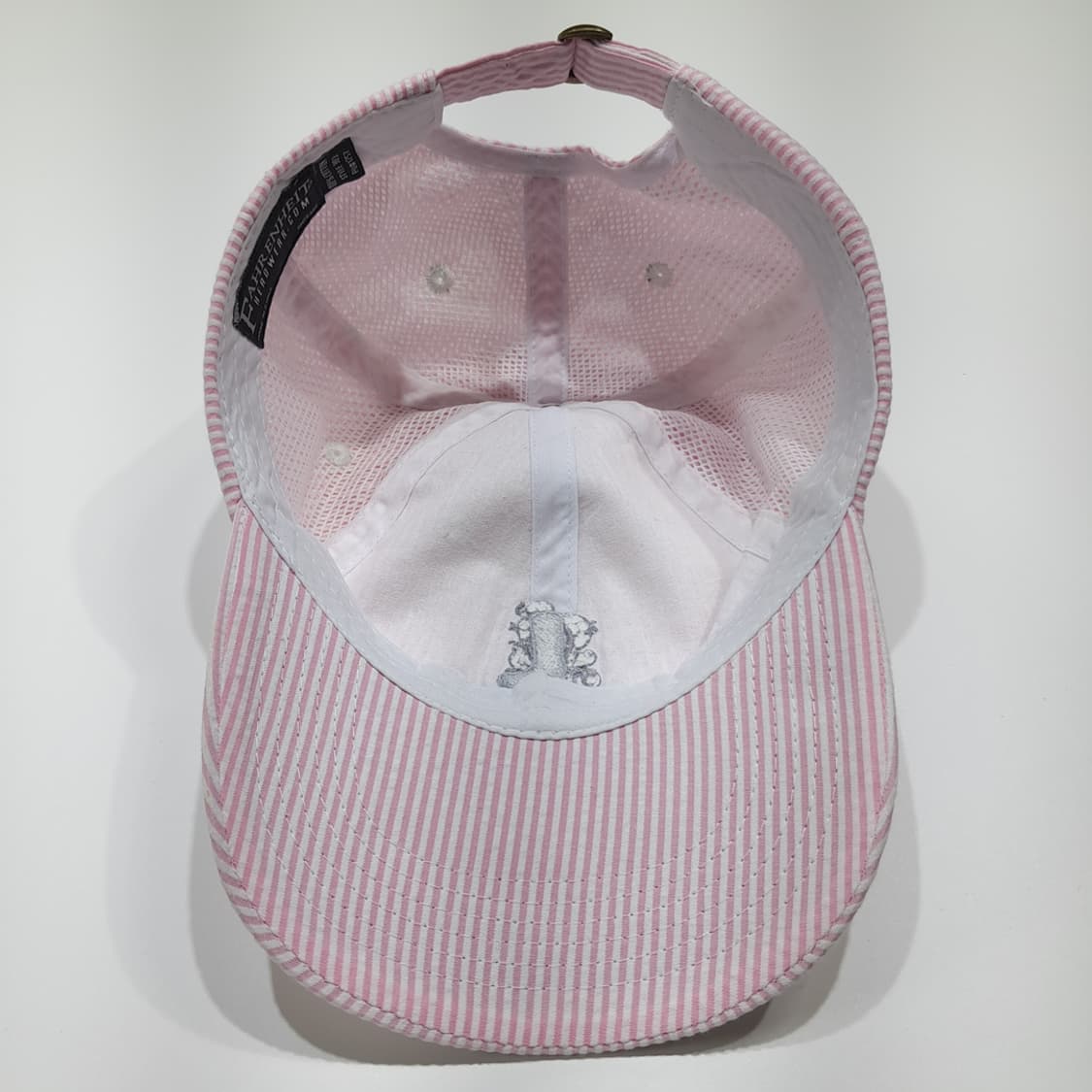 슈가벨 부츠 자수 핑크 시어서커 스트라이프 볼캡 P2066 상품이미지6