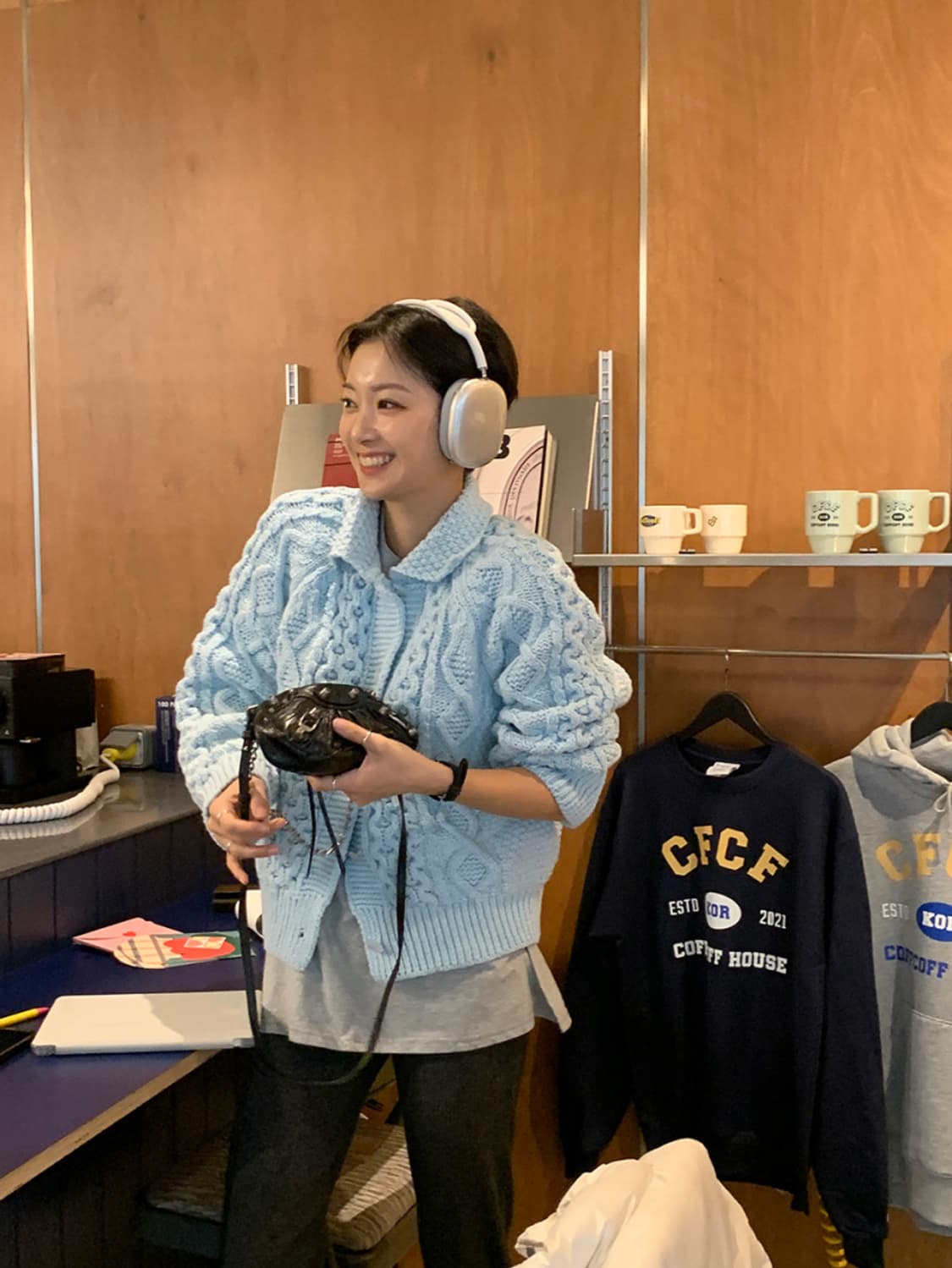 에이치모드 꽈배기가디건 아이보리 상품이미지5