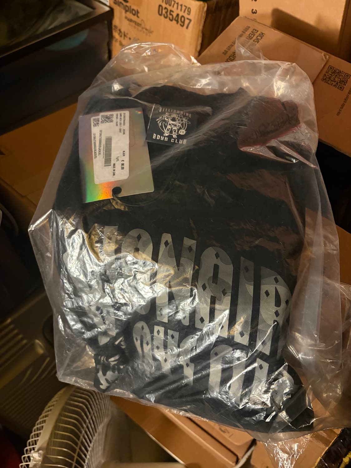  BBC 빌리네어보이즈클럽 카모 아치 로고 티셔츠 블랙 XL 상품이미지5