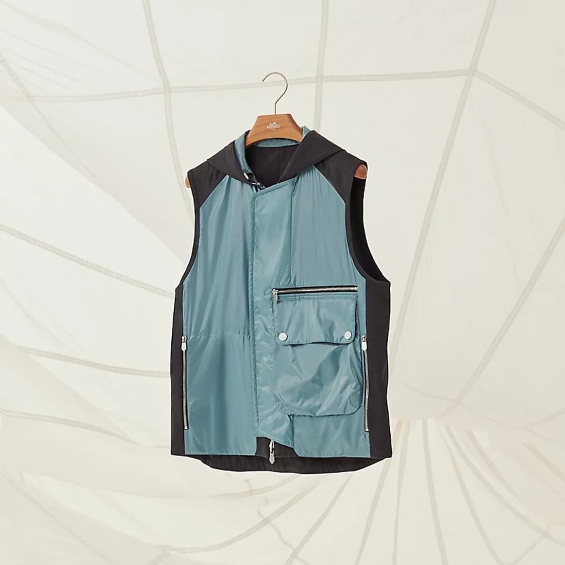 에르메스 플레인 토일 브라이트 캔버스 리버서블 후드 베스트 상품이미지2