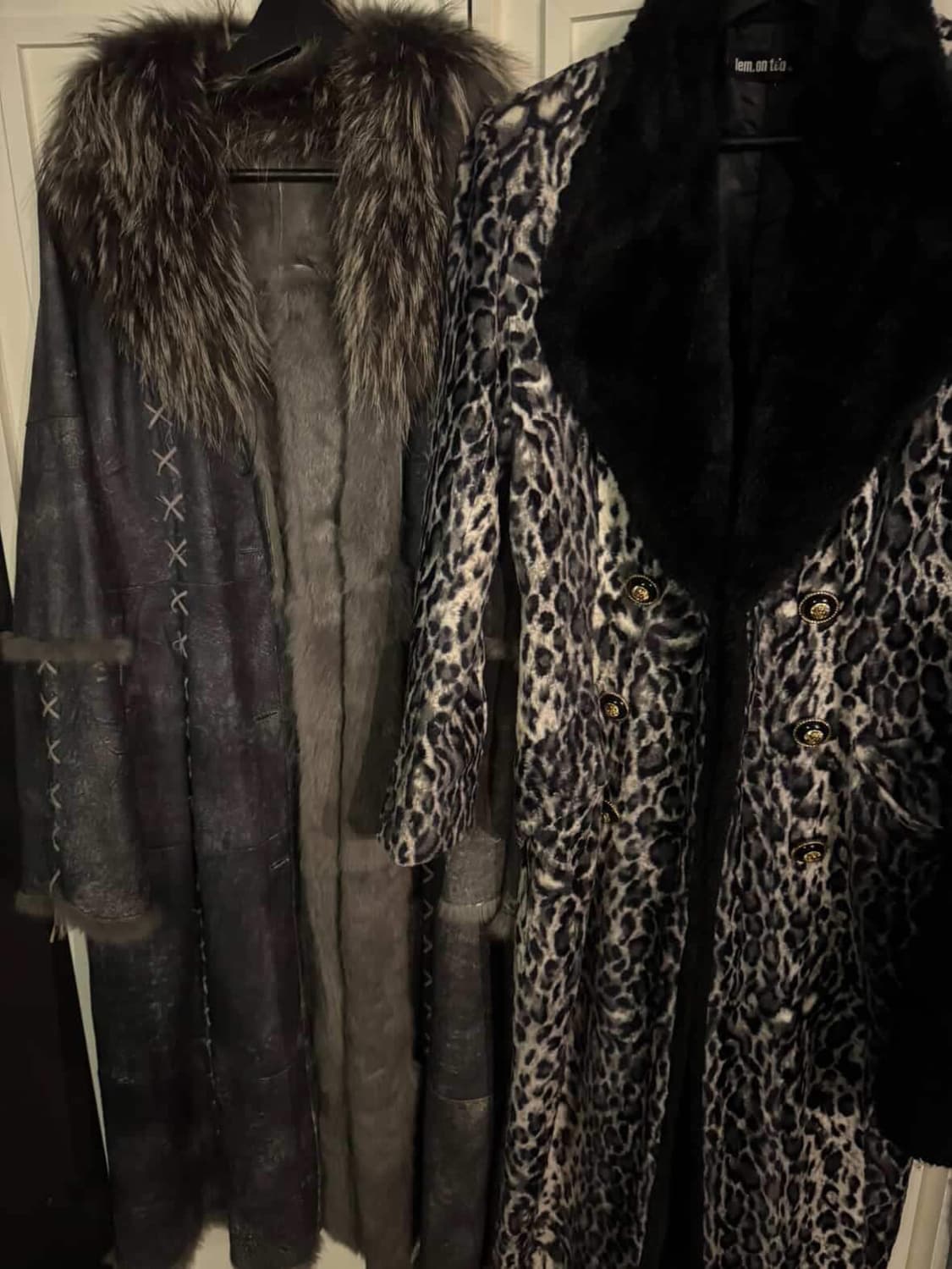 “00s Vkei Style eyelet fur long coat“ 상품이미지1