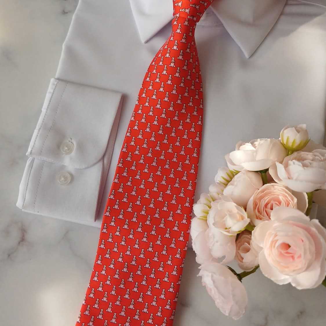 코모하우스 실크 강아지 모티브 넥타이 8.7cm A+등급 A18907
 상품이미지4