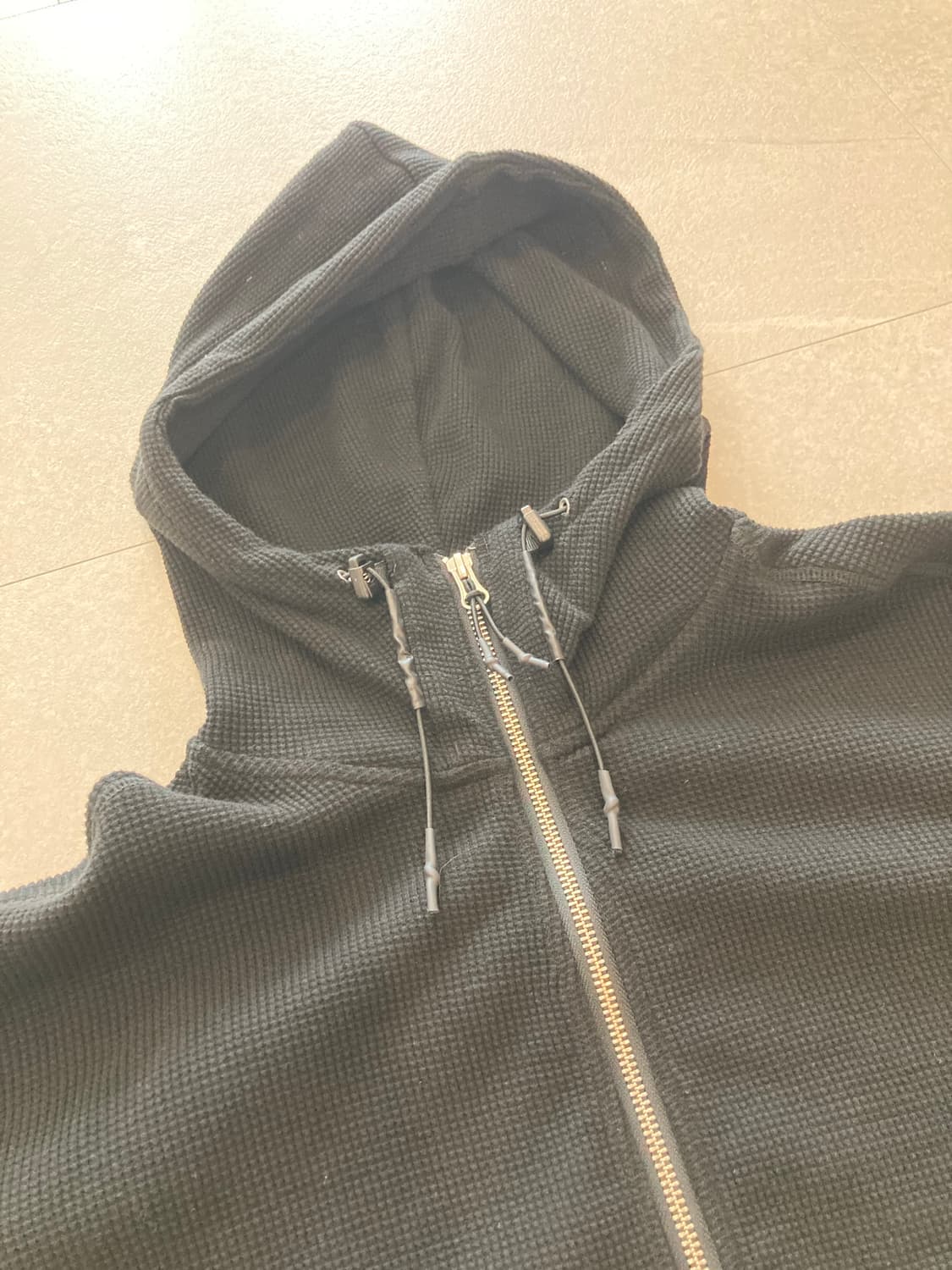 26ss 언어펙티드 와플 후디집업 블랙L 상품이미지4