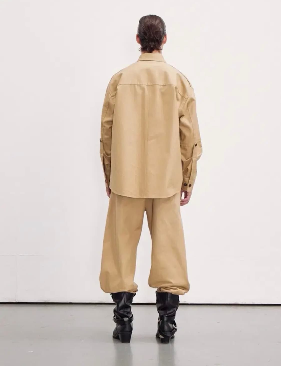 [할인] 렉토 23FW 플랩포켓 코튼 워크셔츠 베이지 상품이미지5