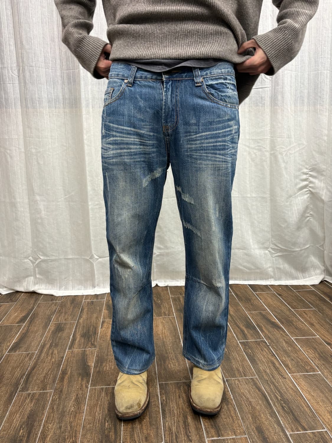 탑스웨이크 디스트로이드 빈티지 패치워크 데님 팬츠 상품이미지2