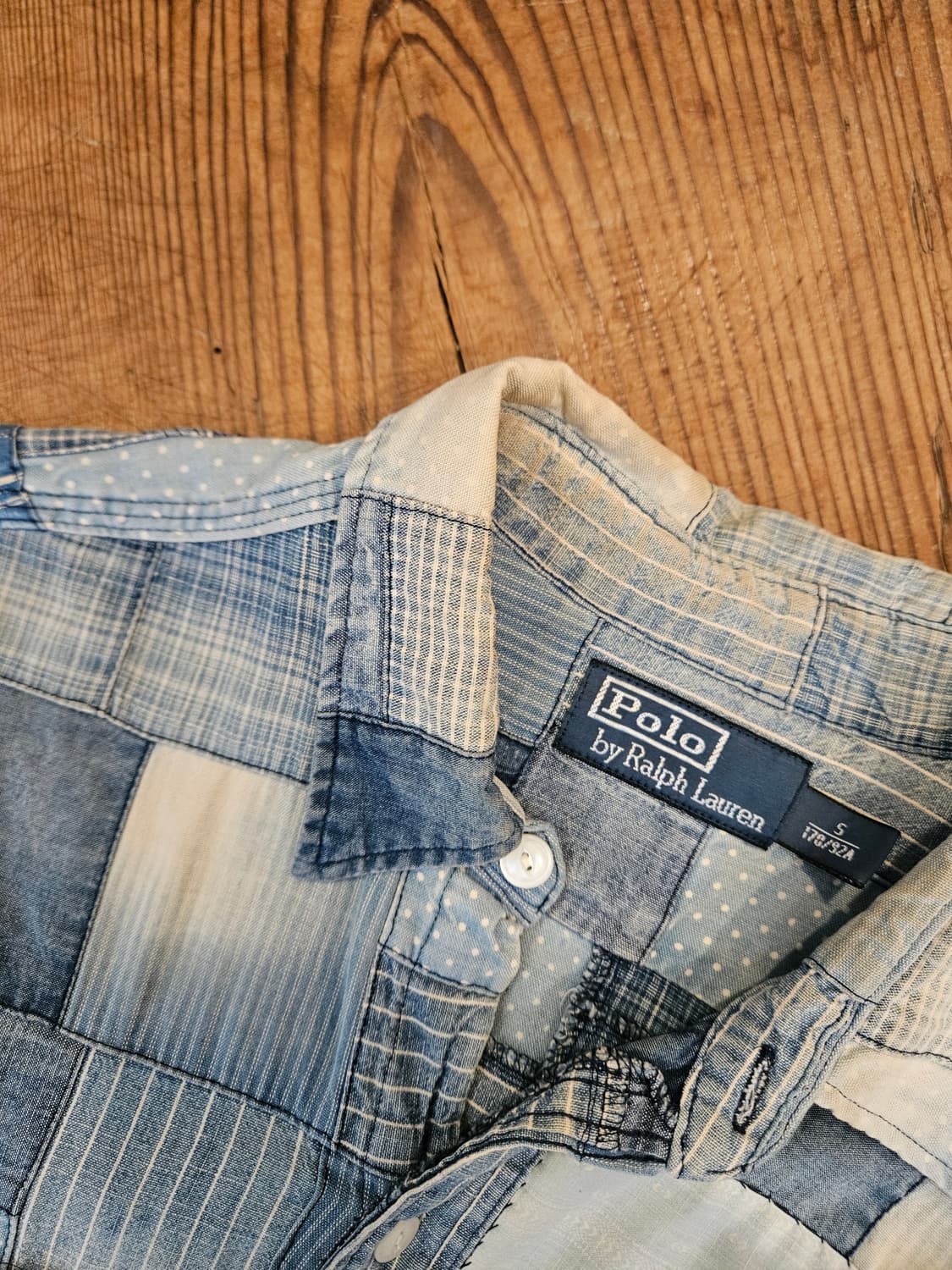 폴로 랄프로렌 인디고 코튼 패치워크 셔츠  상품이미지4