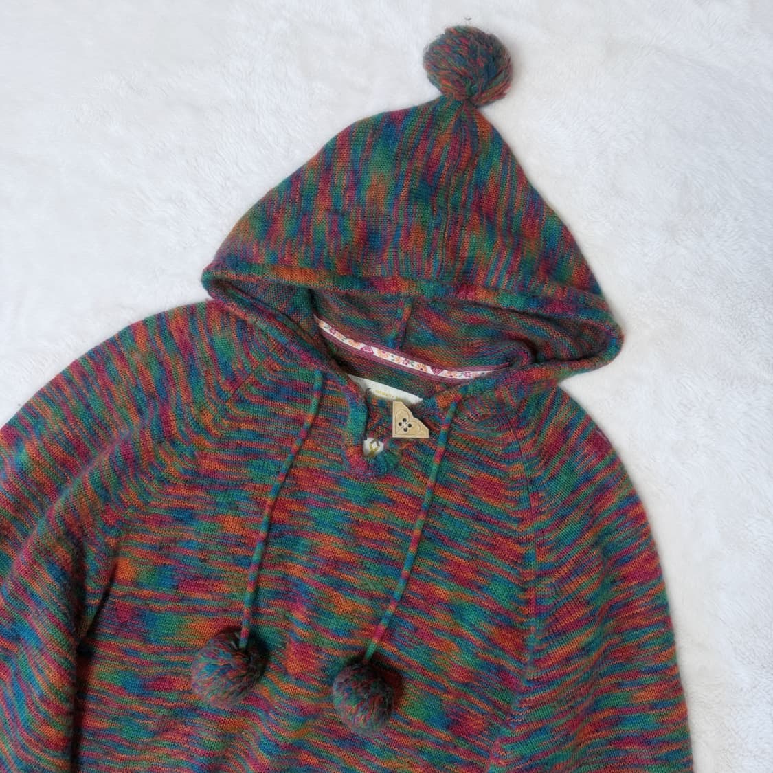 Roxy 보헤미안 히피 요정 모리걸 하구미 스즈코 판초 후드티 상품이미지2