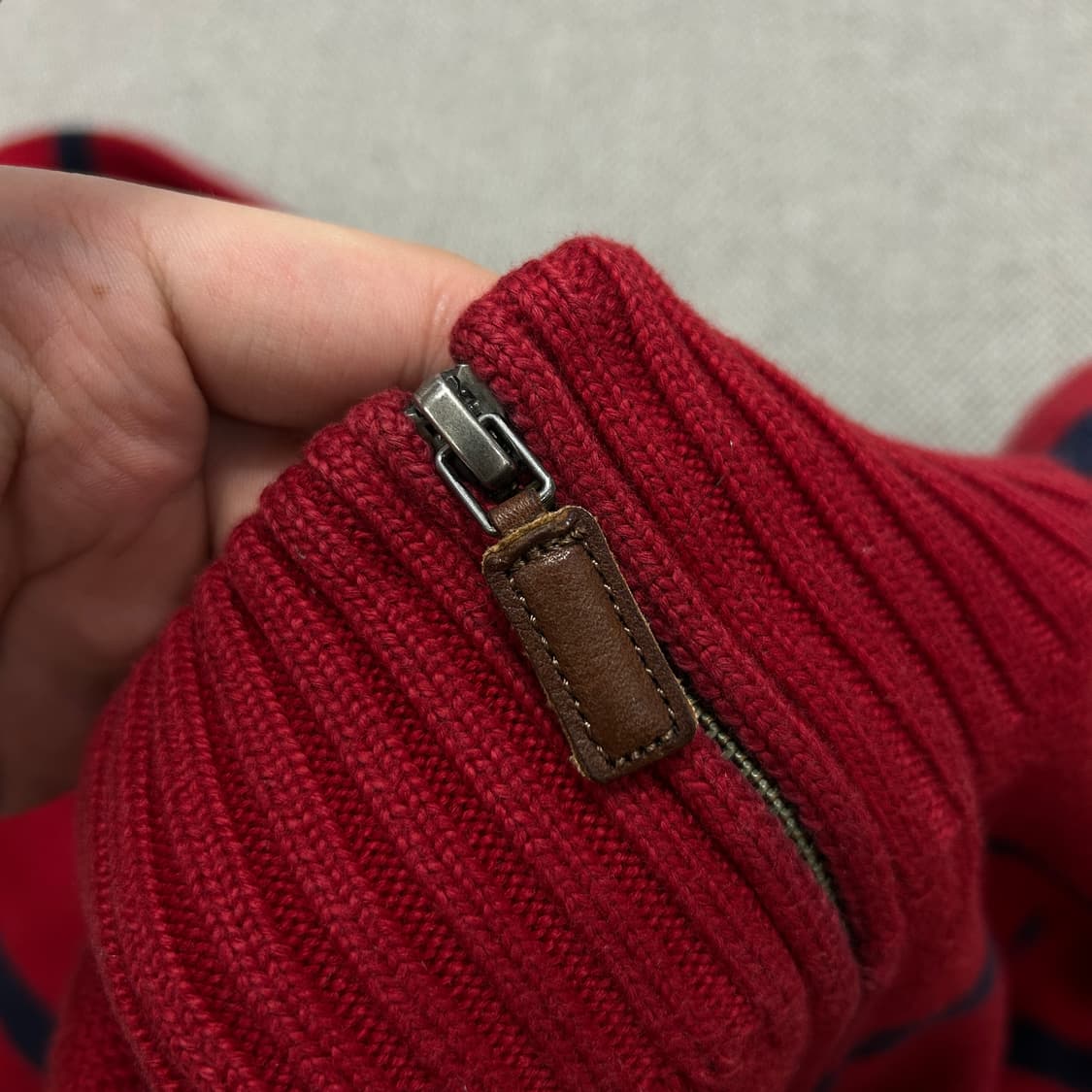 폴로 스트라이프 하프집업 코튼니트(L) 상품이미지5