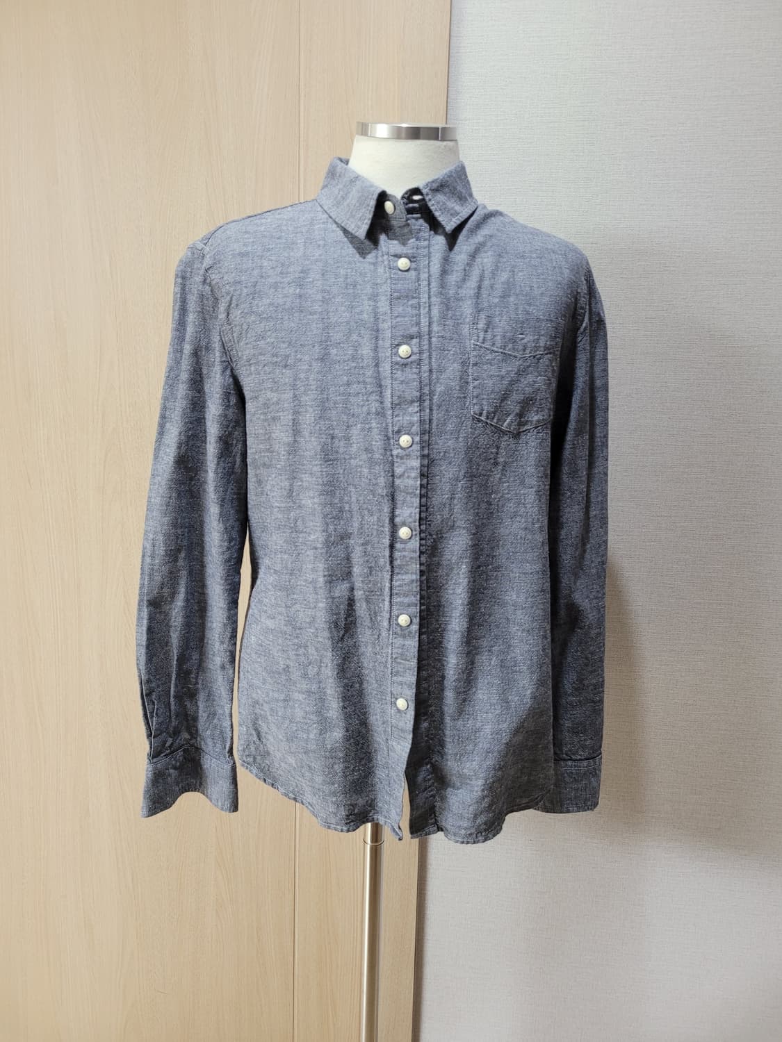 UGIZ 남자 마혼방 셔츠 100 라이트네이비 상품이미지1