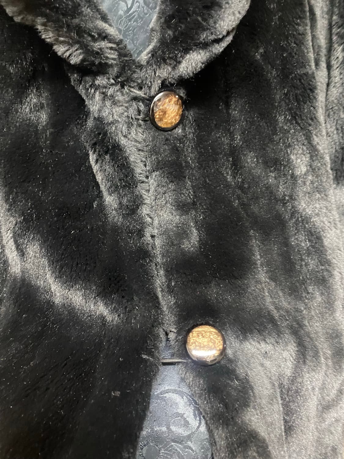 HARDY AMIES 블랙 퍼 코트 상품이미지5