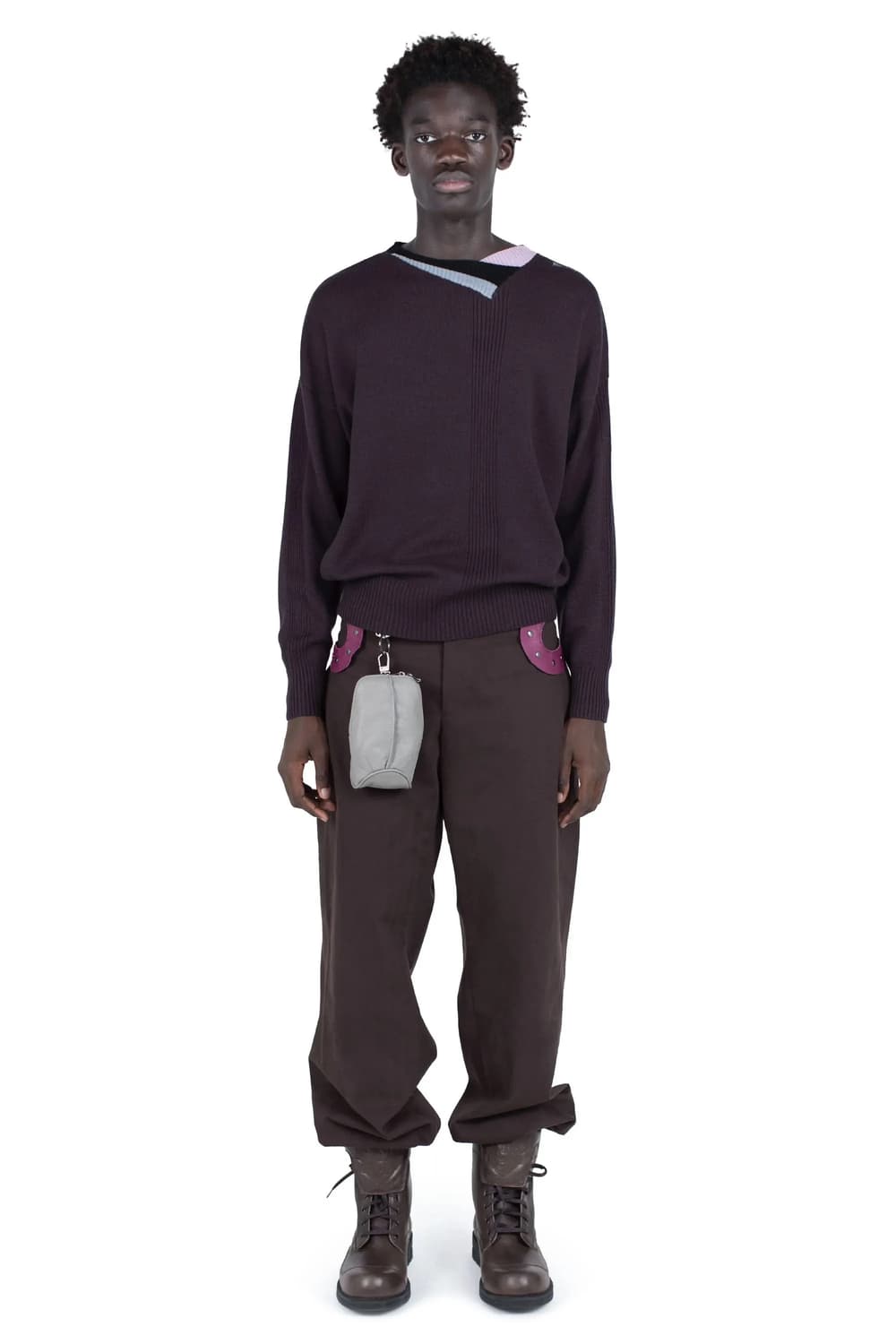 [50]키코 코스타디노브 25fw VIG 멀티 카라 니트/다크 브라운 상품이미지2