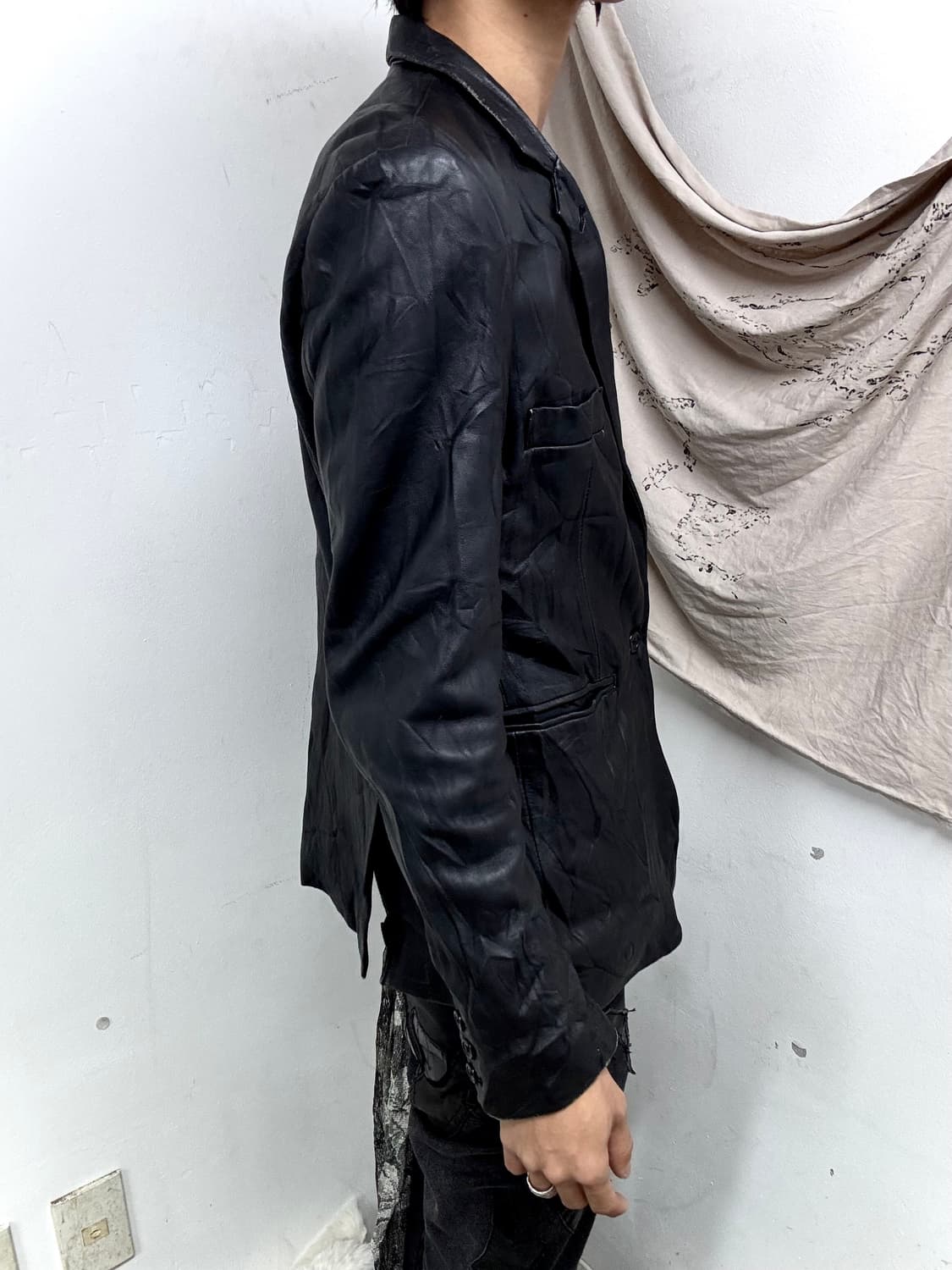 [WOOD DOWN]Chic Black Leather blazer 상품이미지3