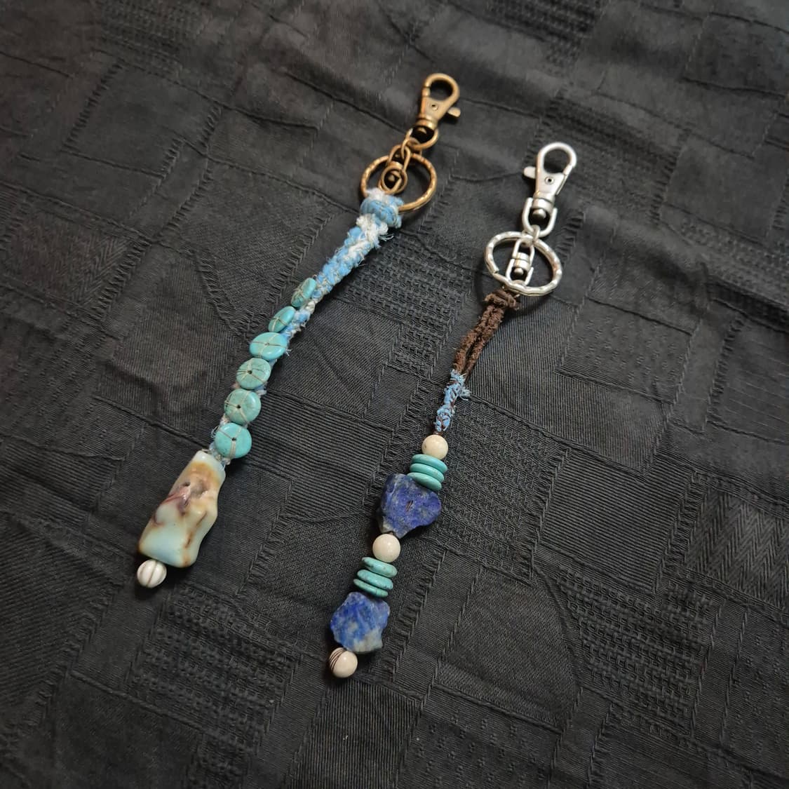 왼-아마조나이트 오-라피스라줄리 열쇠고리 상품이미지2