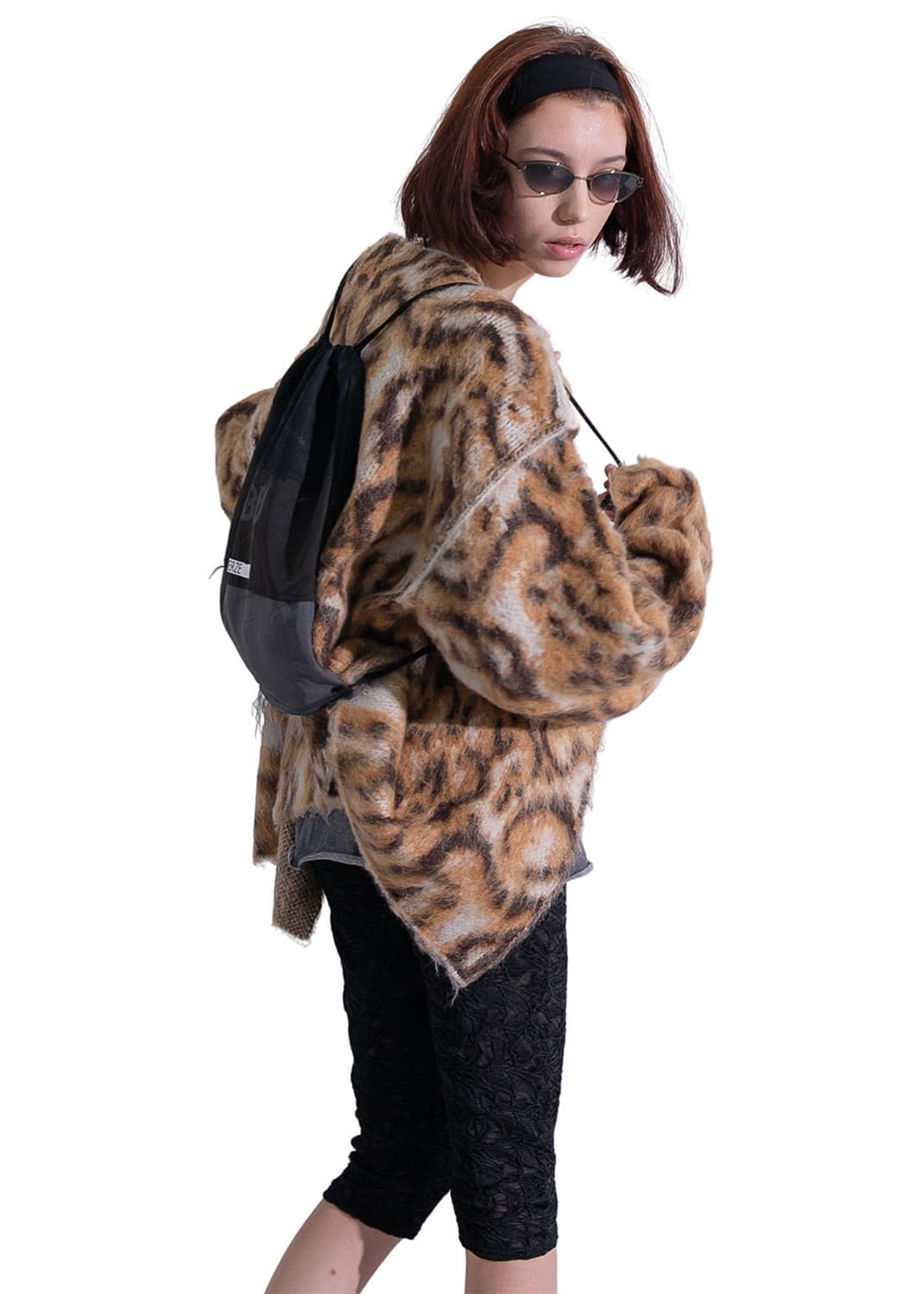 [F]퍼버즈 25fw Wide Slit 가디건/브라운 레오파드 상품이미지2