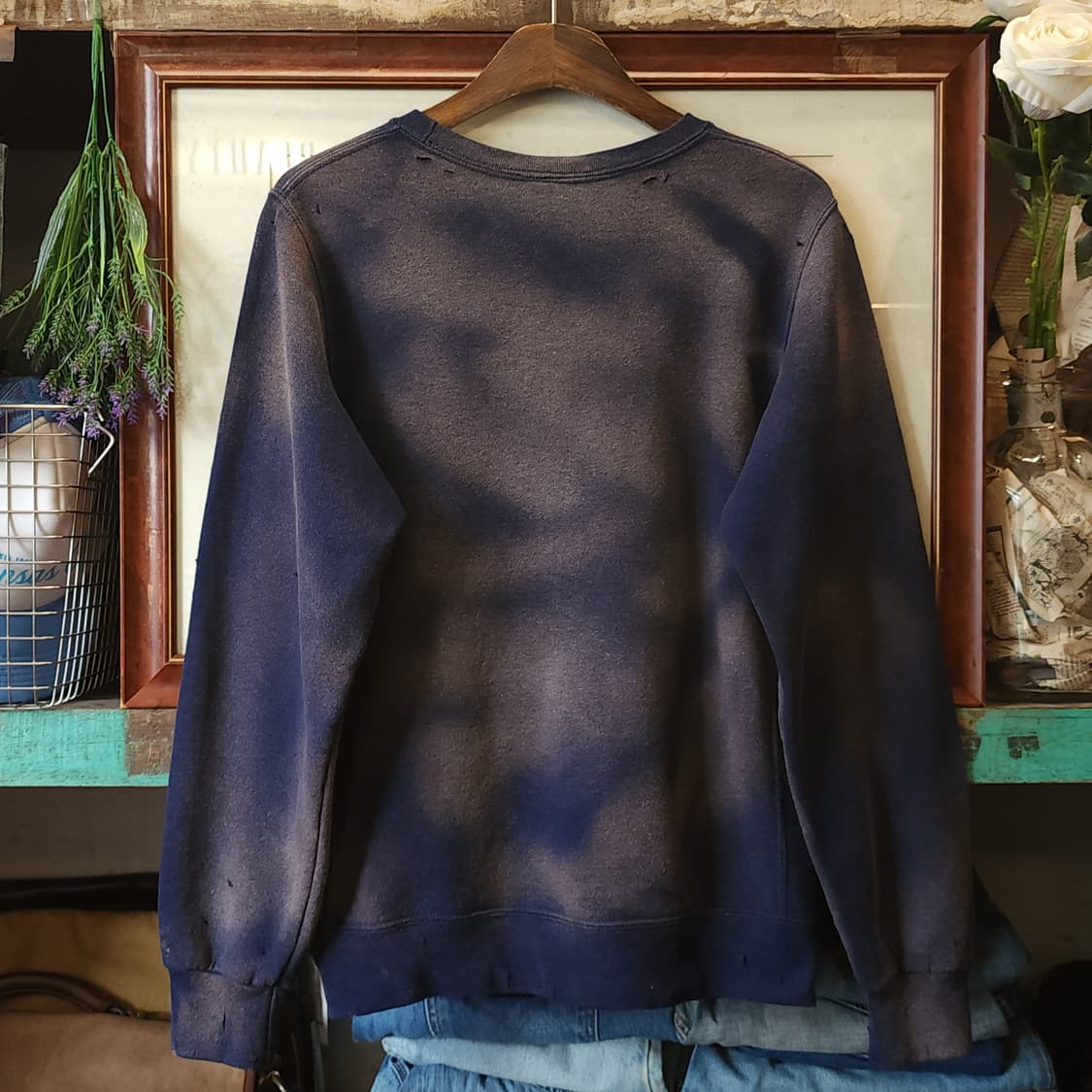 90s 러셀 빈티지 스웻셔츠 썬페이딩 네이비 그레이 s 상품이미지3