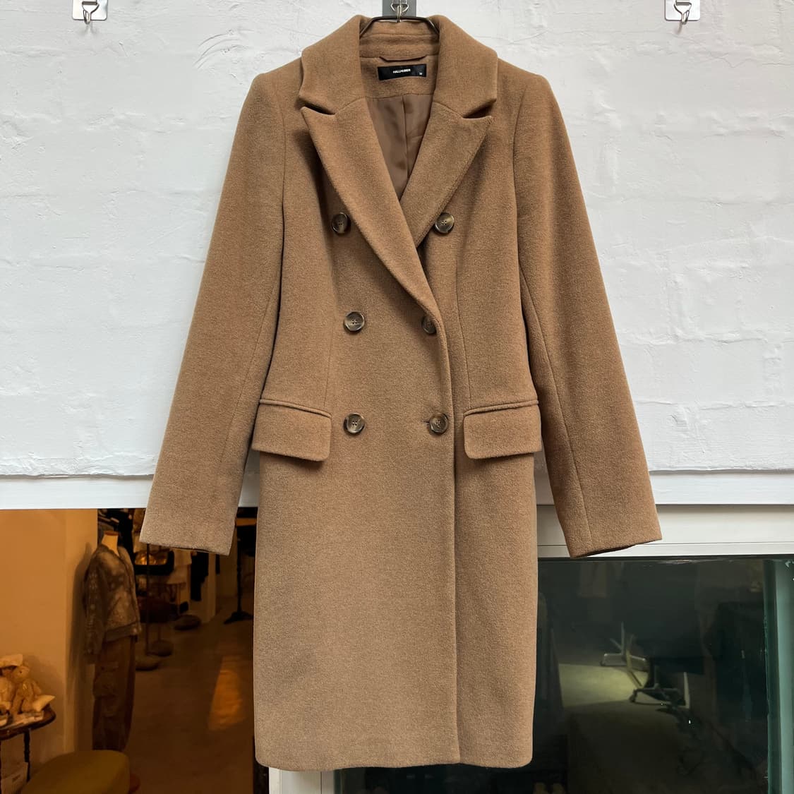 Hallhuber 카멜 더블 브레스티드  울 코트 34 상품이미지1